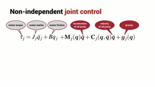 Robot non-independent joint control
