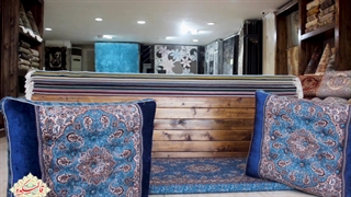 پشتی خان سالار آبی، ترکیب زیبای مخمل آبی با ترمه !