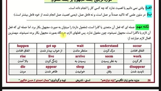 آموزش جملات معلوم و مجهول در زبان انگلیسی: ویژن سال دوازدهم ( گرامر درس اول )