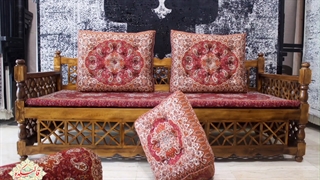 تخت سنتی قاجار، همراه با ست پشتی سنتی!!