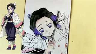 آموزش نقاشی شینوبو کوچو از انیمه شیطان کش