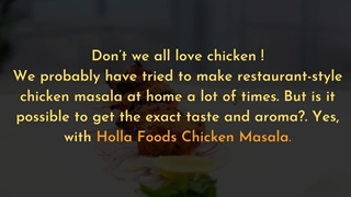 Make Restaurant-Style Chicken Masala At Home - Holla Foods