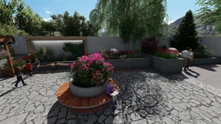 طراحی محوطه ویلا آرین پاراکس