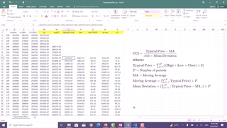 محاسبه فرمول اندیکاتور CCI در اکسل بورسیکار - بخش دو از چهار