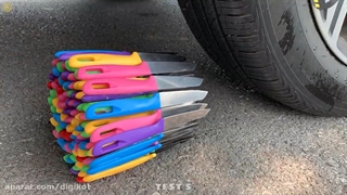 له کردن اجسام زیر چرخ ماشین