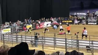 American Freestyle Bullfighting _cade Gidson gets  roughed  2022