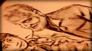 نقاشی شنی روایت بغض‌آلود رهبری از حاج قاسم سلیمانی+فیلم