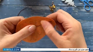 آموزش جواهر دوزی - نحوه آموزش جواهر دوزی - آموزش گل سینه برگ پاییزی