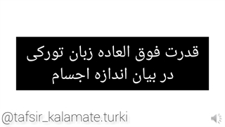 قدرت بی نظیر زبان تورکی در بیان اندازه اجسام