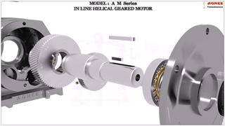 انیمیشن سه بعدی از گیربکس هلیکال یا شافت مستقیم