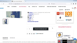 Thomas calculus 14th edition Hass all chapter solutions manual pdf
