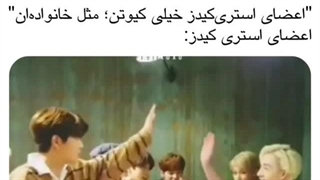 "اعضای استری کیدز خیلی کیوتن؛ مثل خانواده ان".                                                :اعضای استری کیدز)))