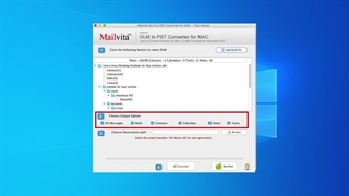 Save Outlook for Mac to PST file - Mailvita OLM to PST Converter