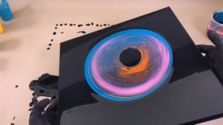 تکنیک سیاه چاله - نقاشی هنری سیال اکریلیک