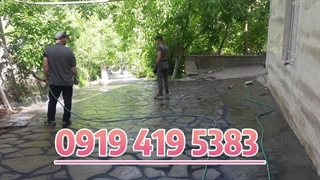 اجرای سنگ لاشه ، سنگ ورقه ای ، سنگ مالون کوهی کف باغ