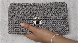 بافت کیف دستی مجلسی با نخ مکرومه بسیار آسان