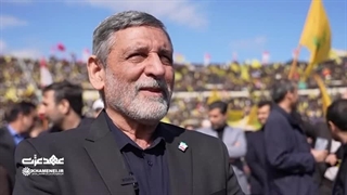 سخنان حاج محمد حسین صفار هرندی در حاشیه مراسم تشییع شهید سید حسن نصرالله - بیروت