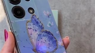 قاب گوشی آیفون آبرنگی پروانه و گل تک